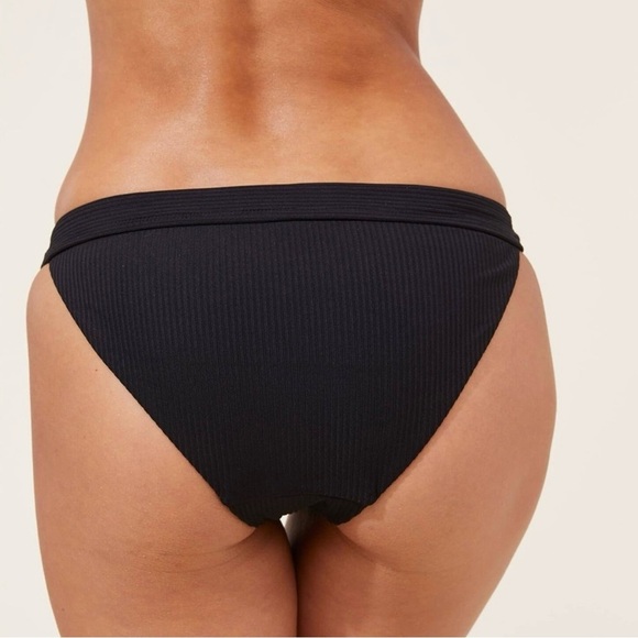 NWT Andie Swim The Banded Cheeky Rib Stretch Bikini Bottom in Black, Medium - Picture 4 of 12